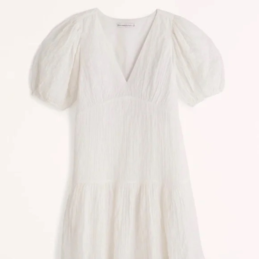 Abercrombie White Puff Sleeve Mini Dress